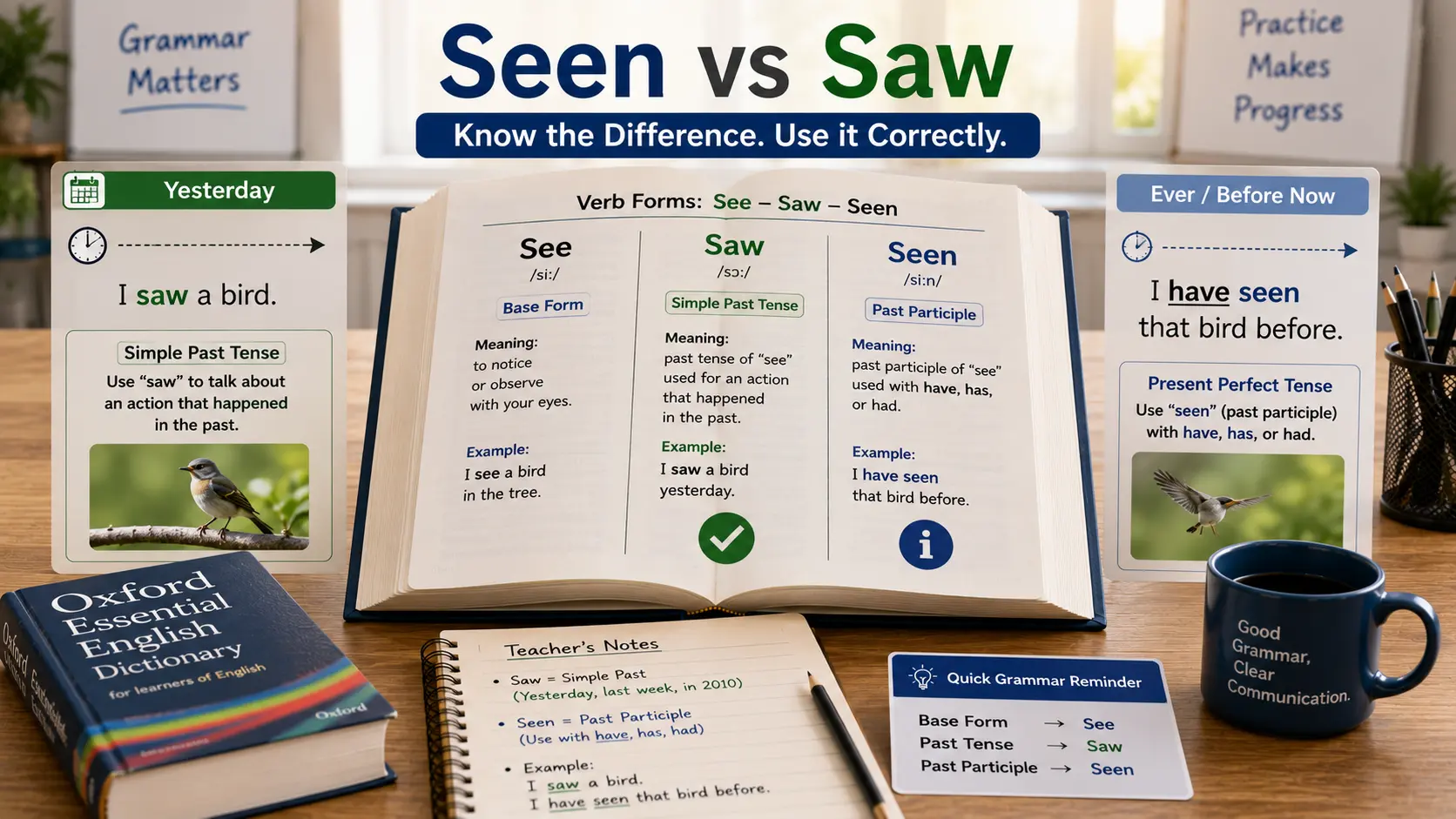 seen or saw