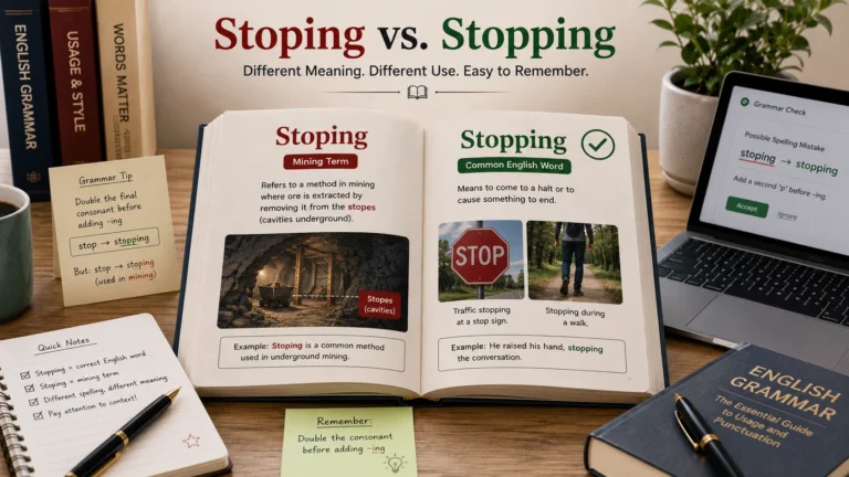stoping or stopping