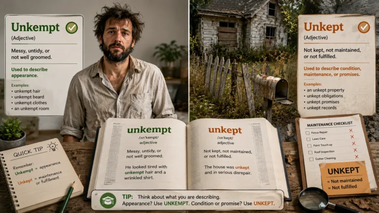 unkempt or unkept
