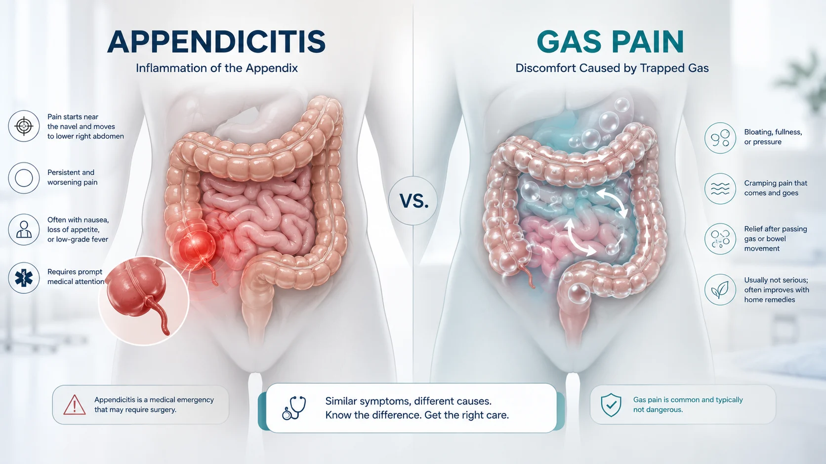 appendicitis or gas