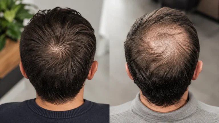 cowlick or balding