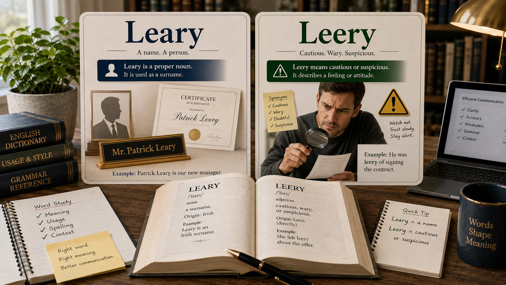 leary or leery