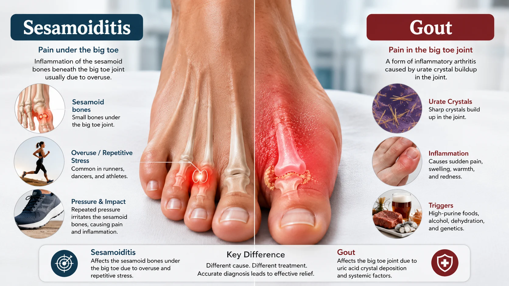 sesamoiditis or gout