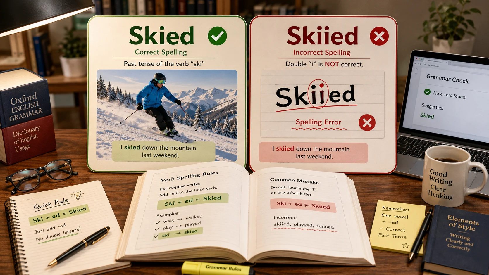 skied or skiied
