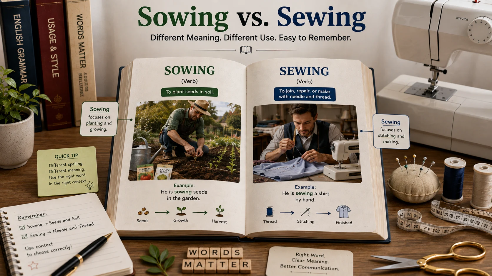 sowing or sewing