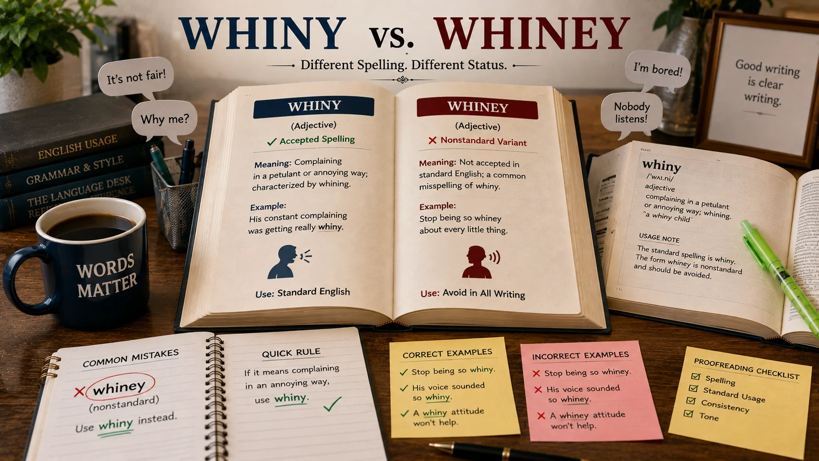 whiney or whiny