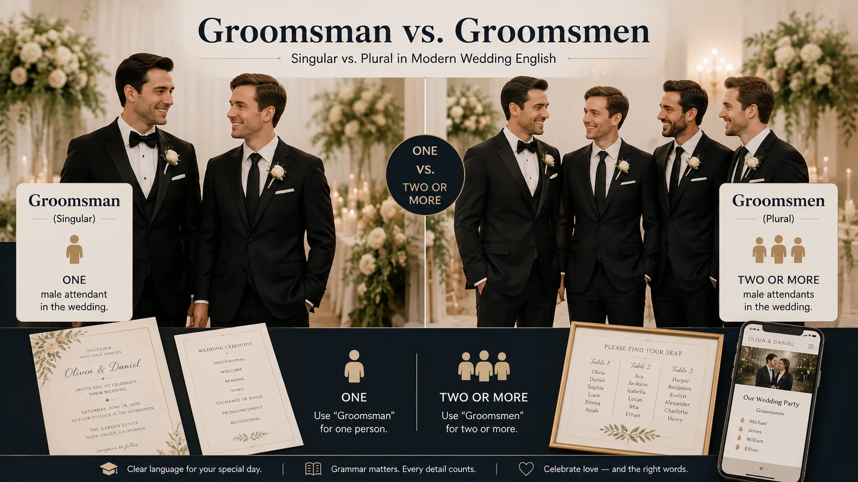 groomsmen or groomsman